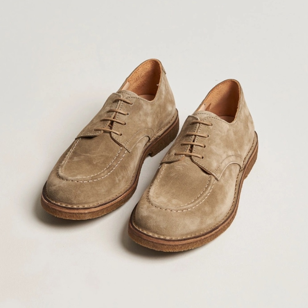 ASTORFLEX tan / olive Suede mic toe oxfords / 12